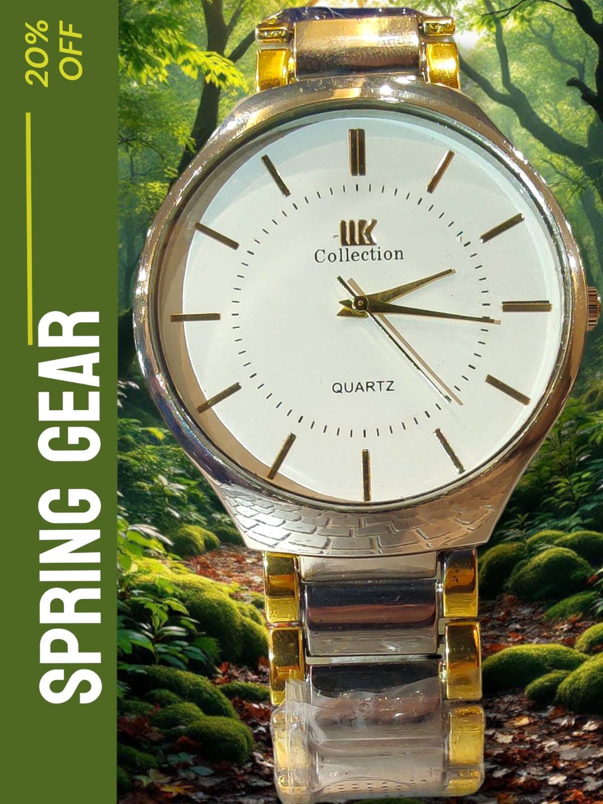 Couple Watch Set – Silver & Gold | Quartz Movement | Gift for Him & Her