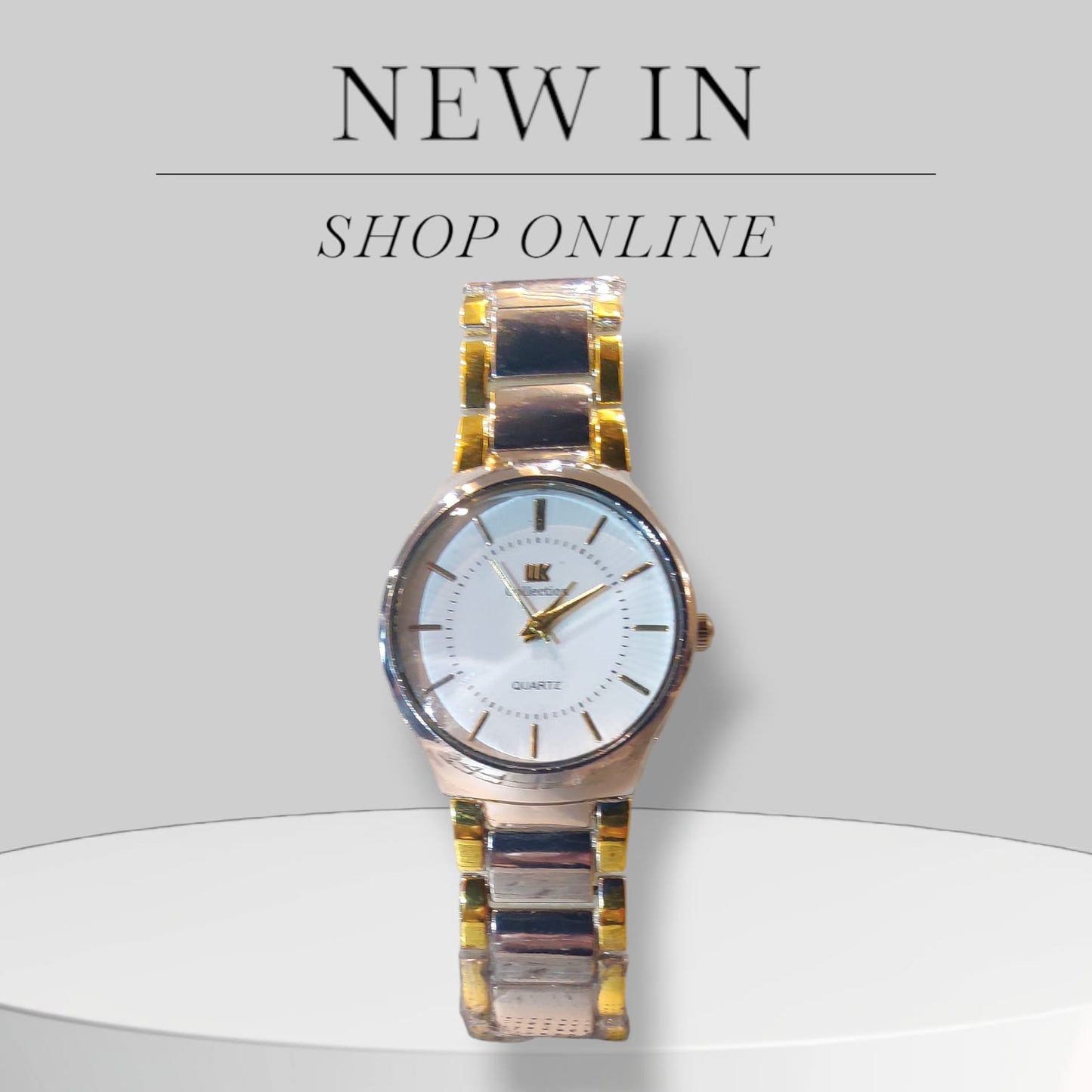 Couple Watch Set – Silver & Gold | Quartz Movement | Gift for Him & Her