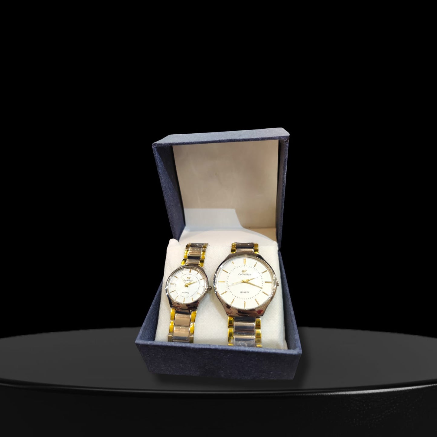 Couple Watch Set – Silver & Gold | Quartz Movement | Gift for Him & Her